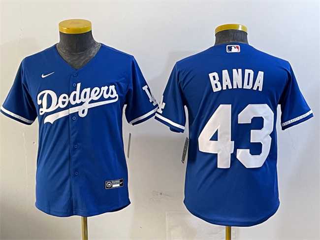 Youth Los Angeles Dodgers #43 Anthony Banda Royal Cool Base Stitched Jersey